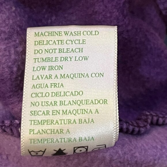 Green Tea Fleece Pullover Womens XL Purple Tie Dye Snap Neck Pockets Used - Picture 11 of 13
